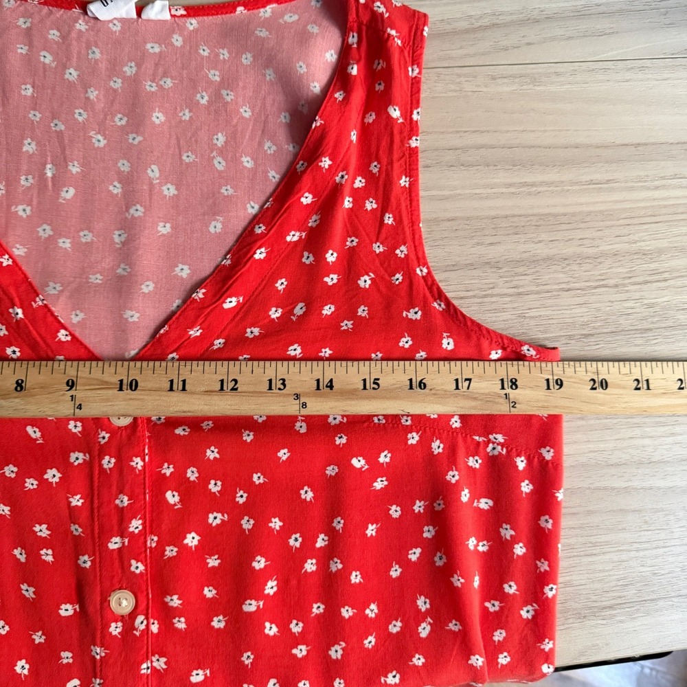 Gap Women's Floral Summer Dress Small Button Front Shift Red - Picture 5 of 6